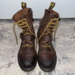 Brown doc martens boots